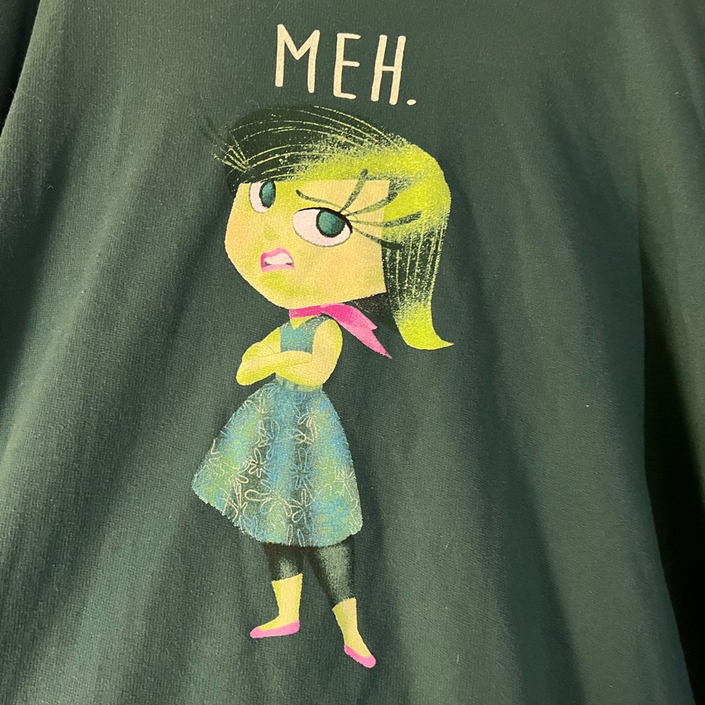 TORRID GREEN INSIDE OUT DISGUST “MEH” SWEATSHIRT SZ 3